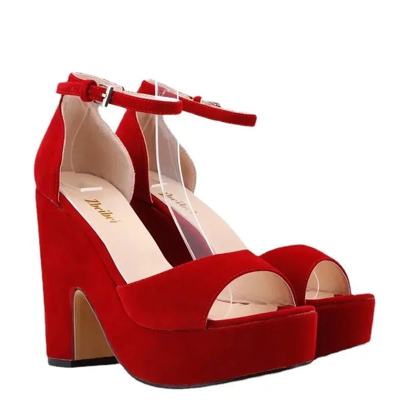 Dark red ankle strap heel - Dikova