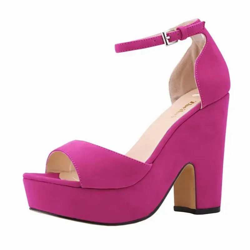 Dark red ankle strap heel - Dikova