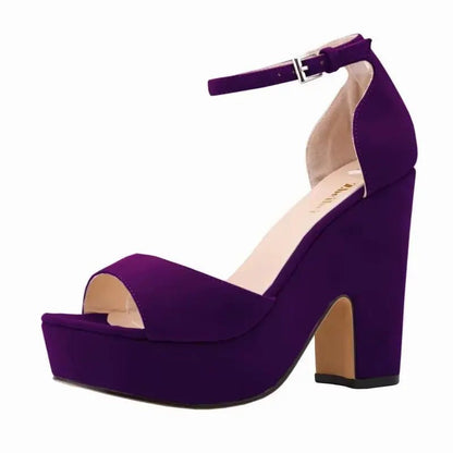 Dark red ankle strap heel - Dikova