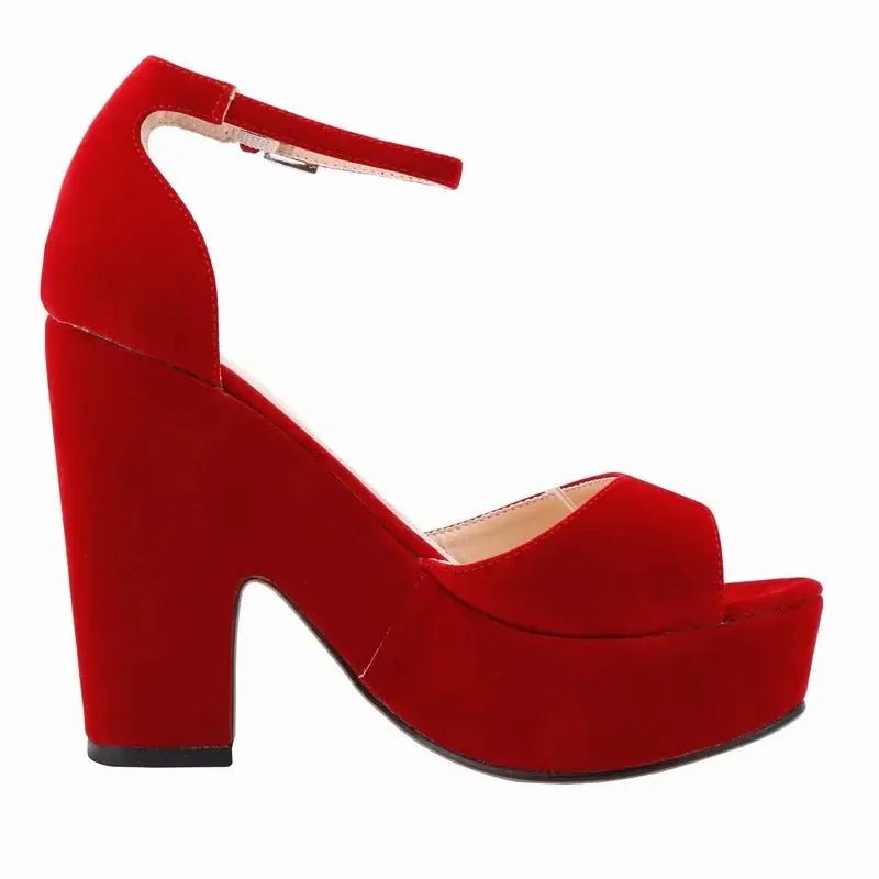 Dark red ankle strap heel - Dikova