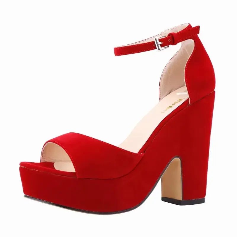 Dark red ankle strap heel - Dikova