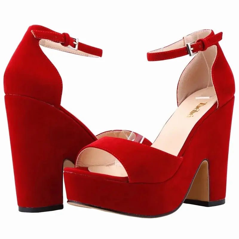 Dark red ankle strap heel - Dikova