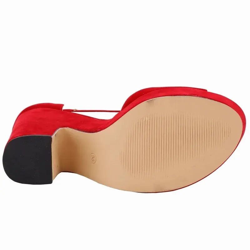 Dark red ankle strap heel - Dikova