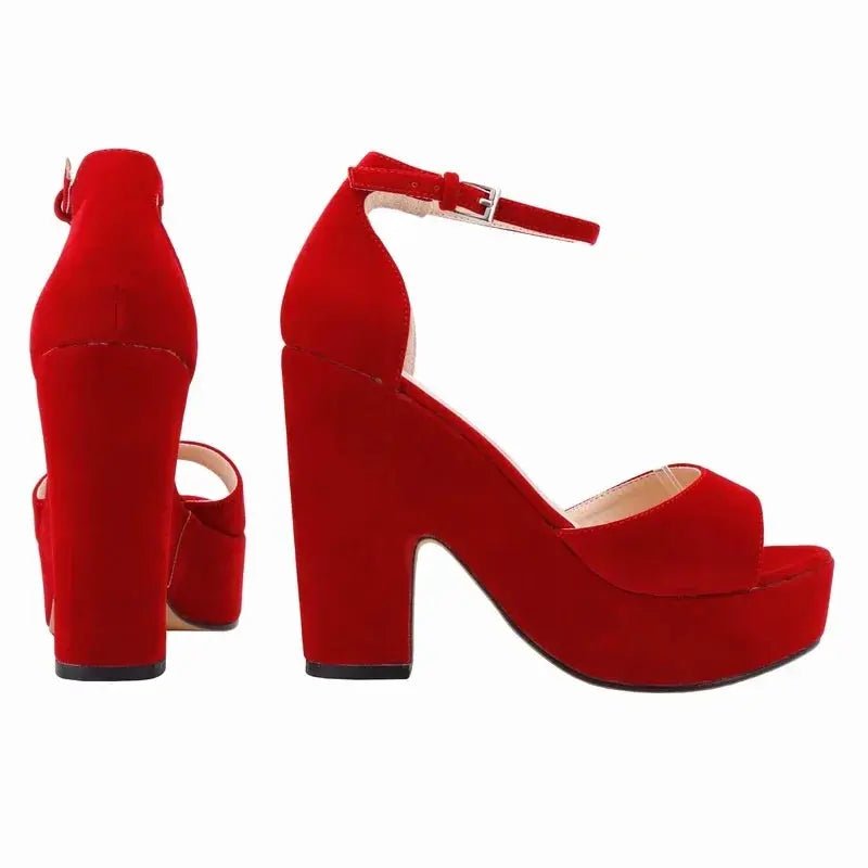 Dark red ankle strap heel - Dikova