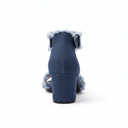 Denim Ankle Strap Heel - Dikova