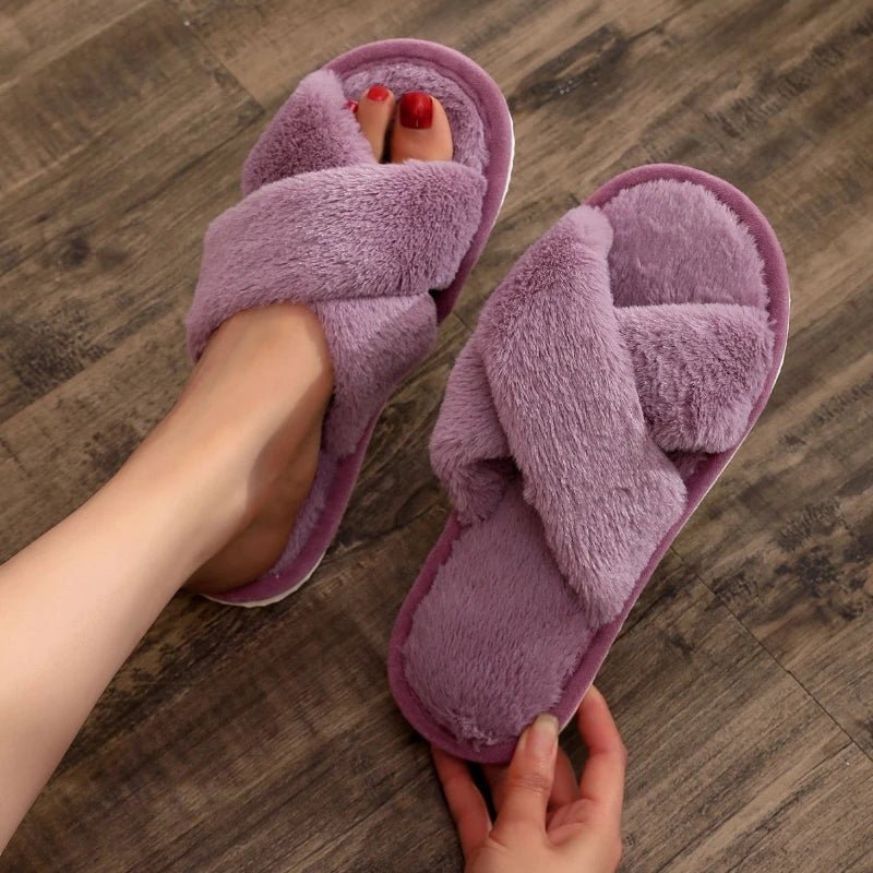 Fluffy slides women - Dikova