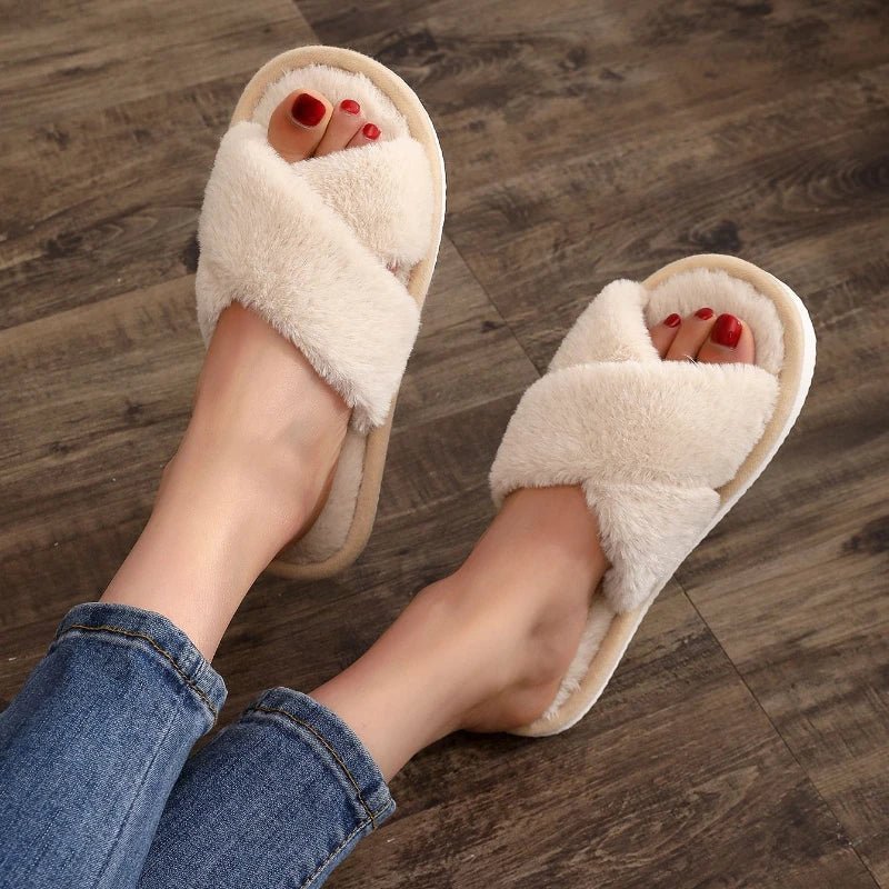Fluffy slides women - Dikova