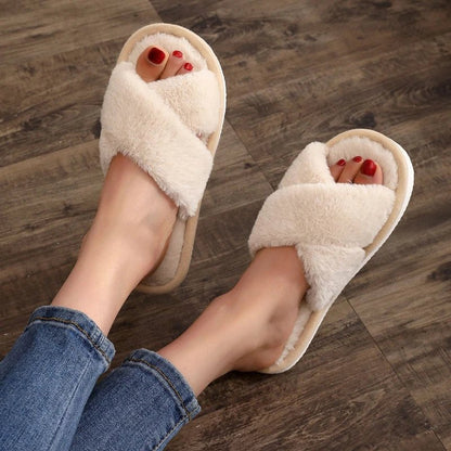 Fluffy slides women - Dikova