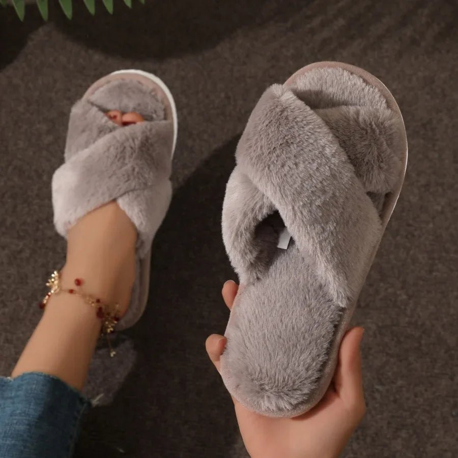 Fluffy slides women - Dikova