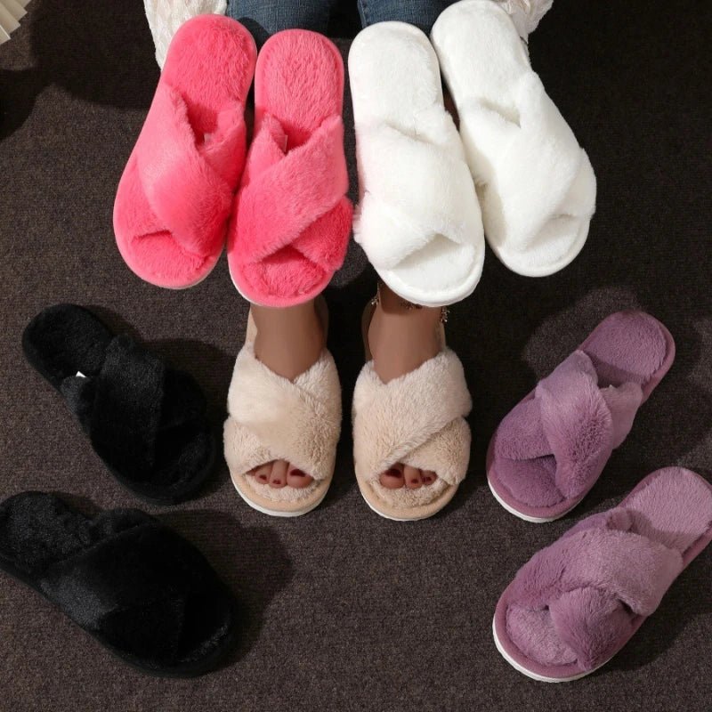 Fluffy slides women - Dikova
