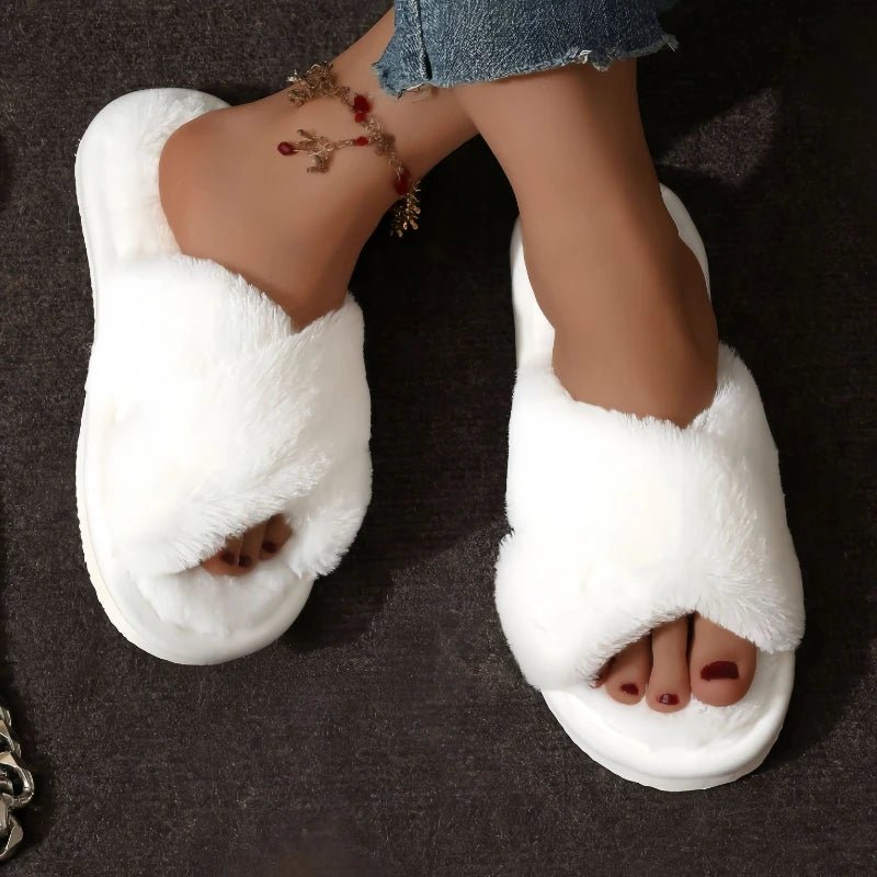 Fluffy slides women - Dikova