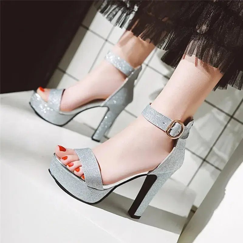 Glitter ankle strap heel - Dikova