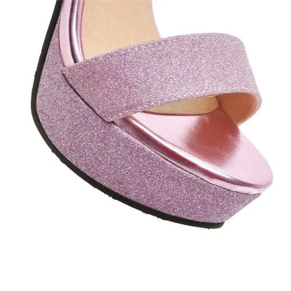 Glitter ankle strap heel - Dikova