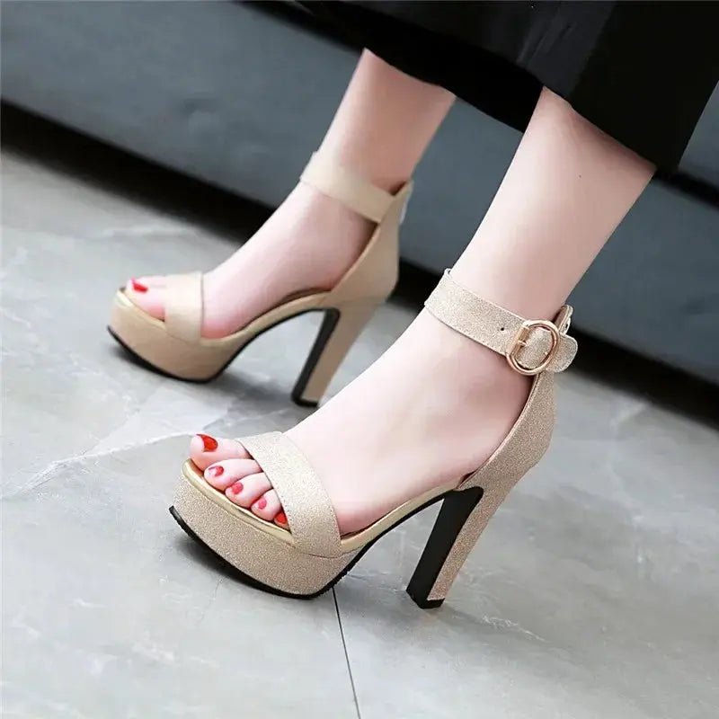 Glitter ankle strap heel - Dikova