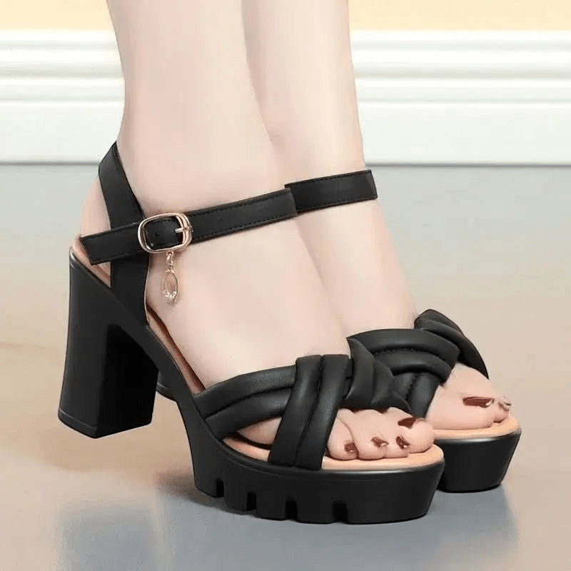 Nude Ankle Strap Platform Heel - Dikova