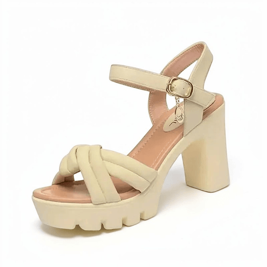 Nude Ankle Strap Platform Heel - Dikova