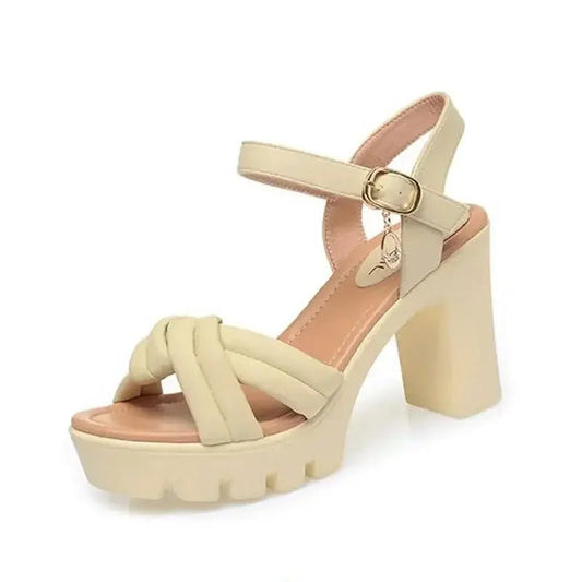Nude Ankle Strap Platform Heel - Dikova