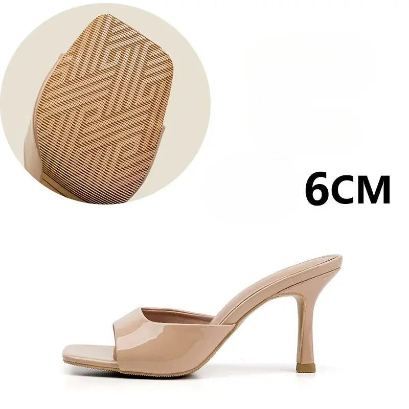 Nude Heel No Ankle Strap Sandal - Dikova