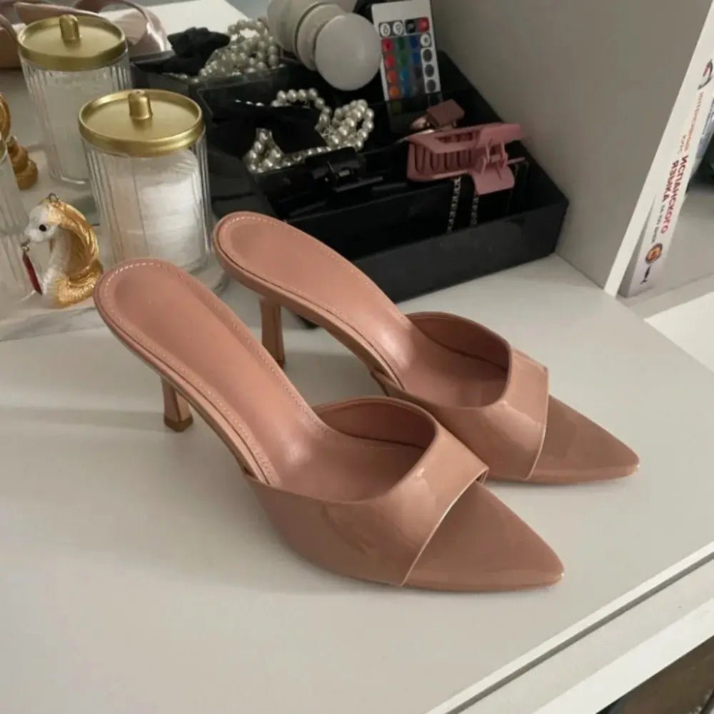 Nude Heel No Ankle Strap Sandal - Dikova