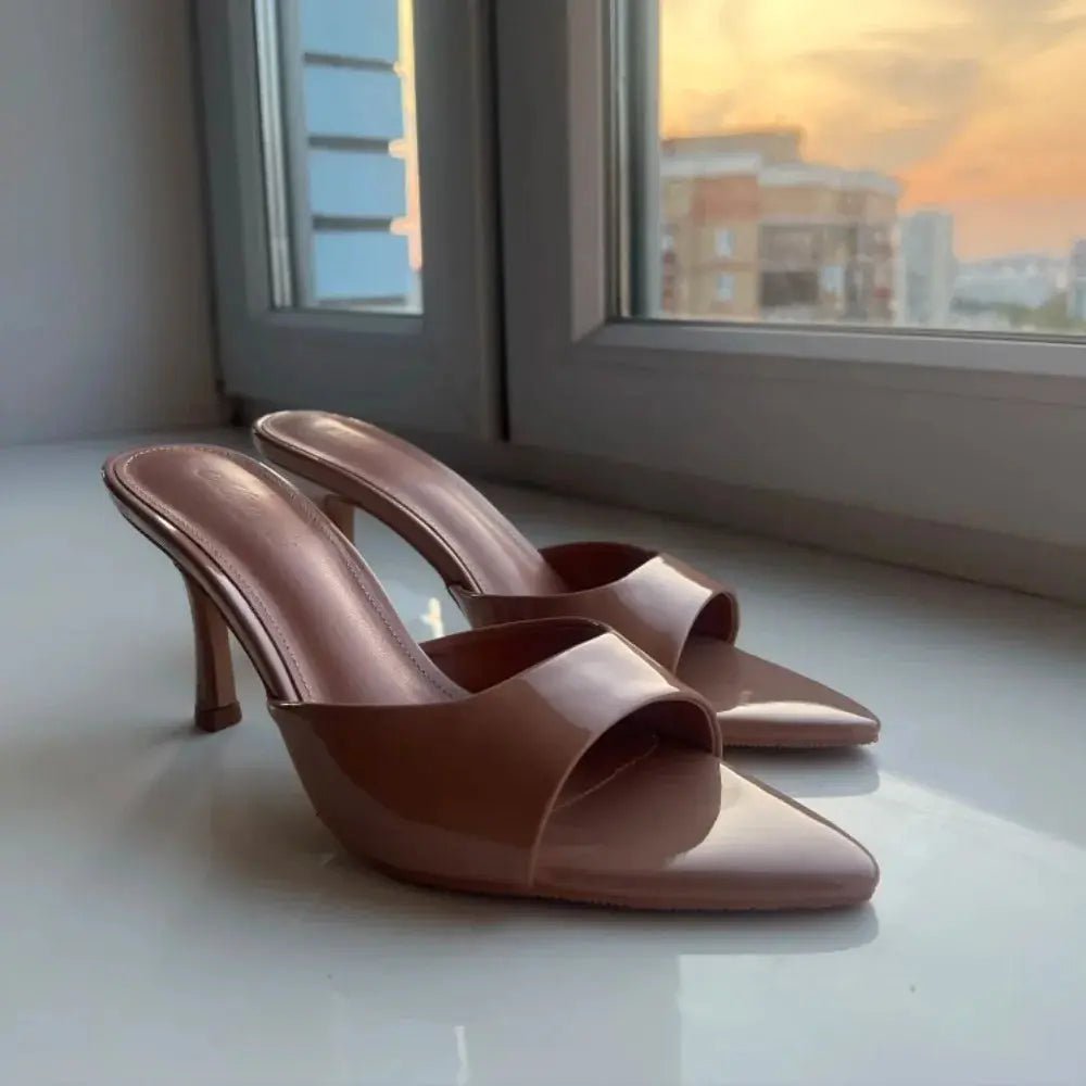 Nude Heel No Ankle Strap Sandal - Dikova