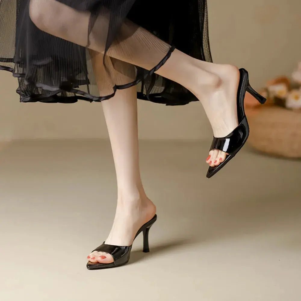 Nude Heel No Ankle Strap Sandal - Dikova