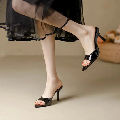 Nude Heel No Ankle Strap Sandal - Dikova