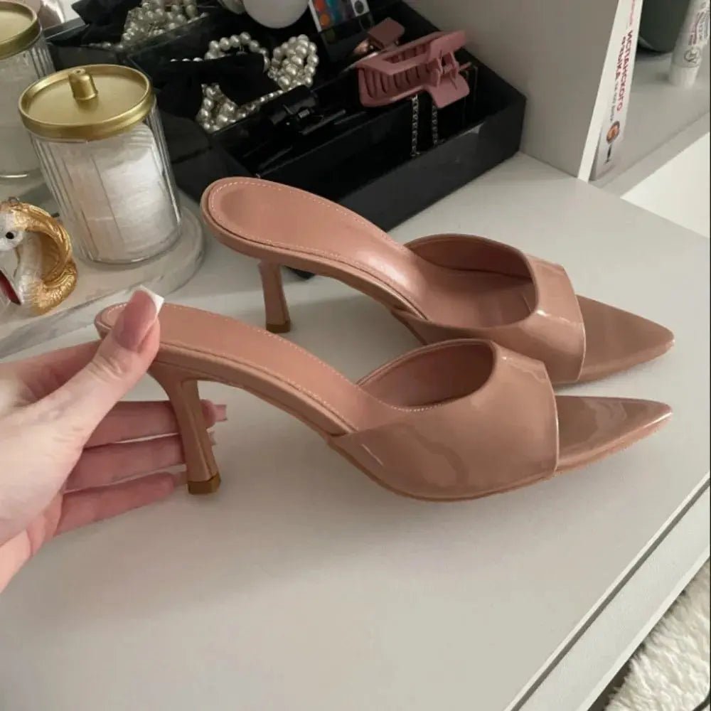 Nude Heel No Ankle Strap Sandal - Dikova