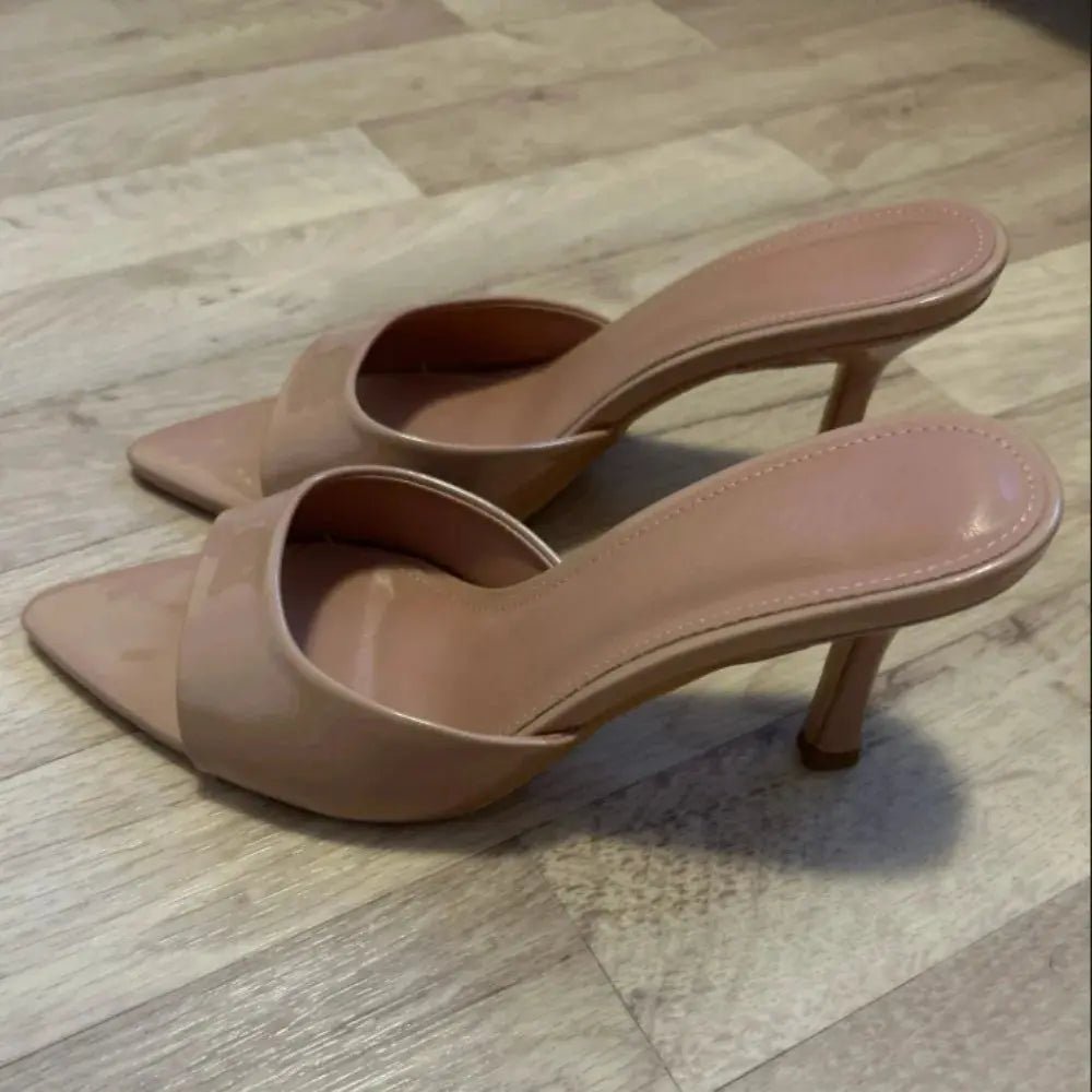 Nude Heel No Ankle Strap Sandal - Dikova