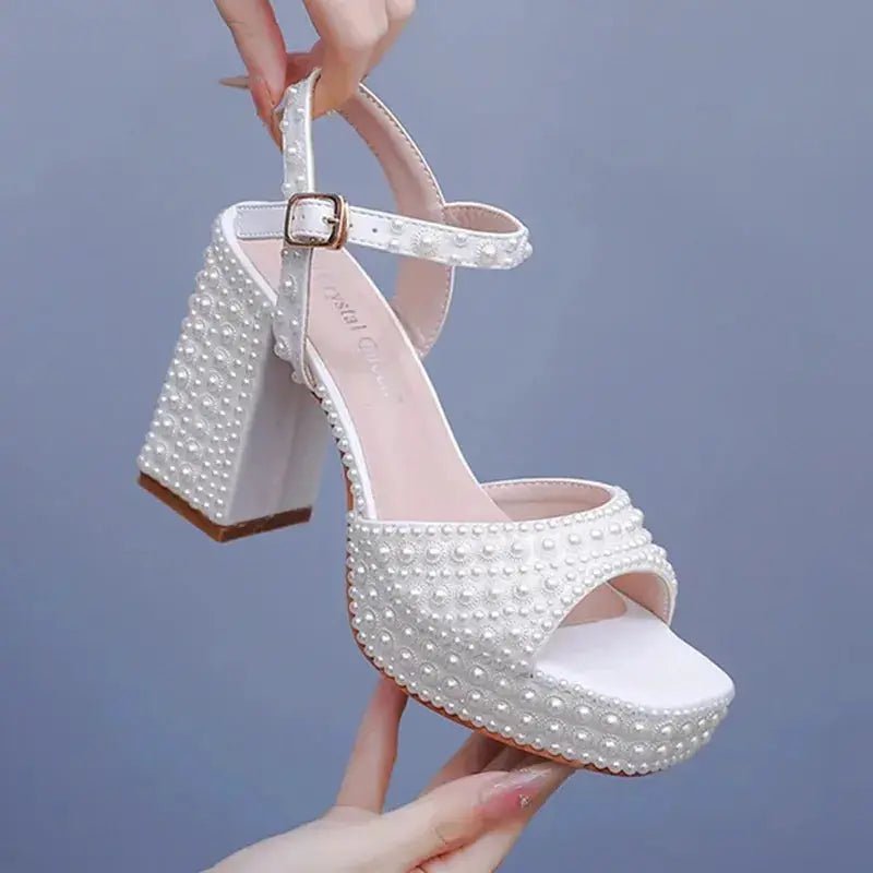 Pearl ankle strap heel - Dikova