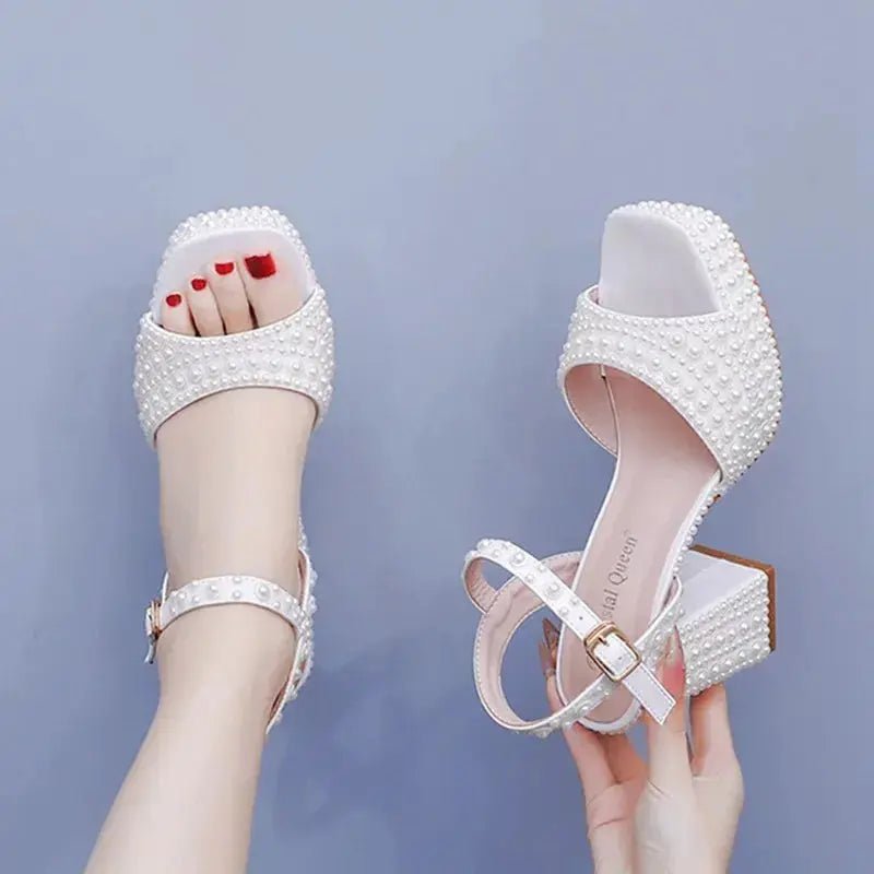 Pearl ankle strap heel - Dikova