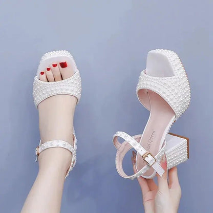 Pearl ankle strap heel - Dikova