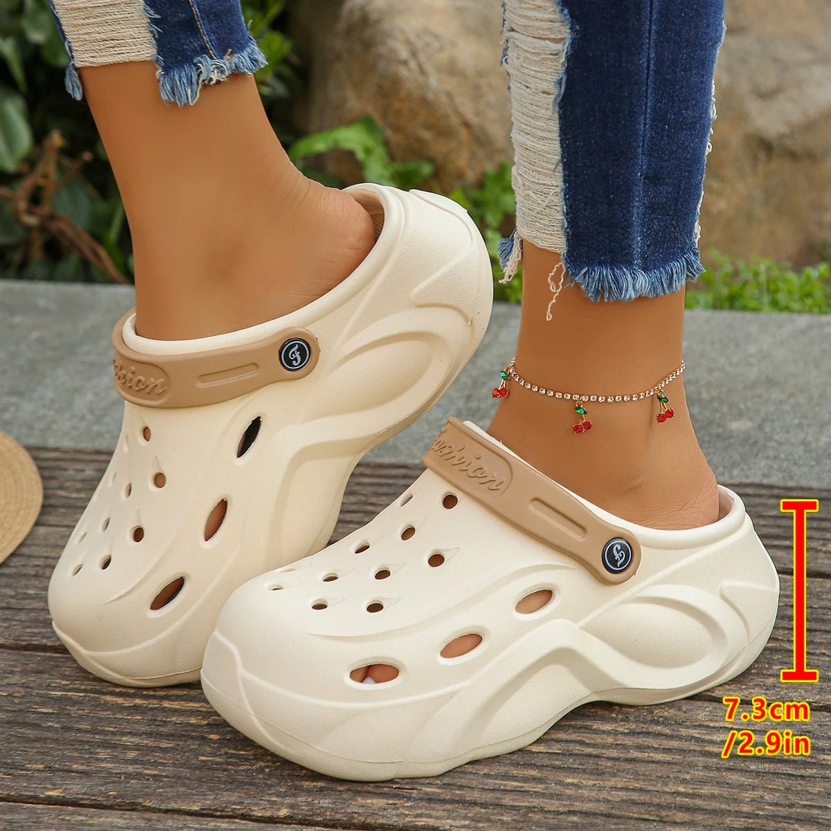 Platform perforated clogs women - Dikova