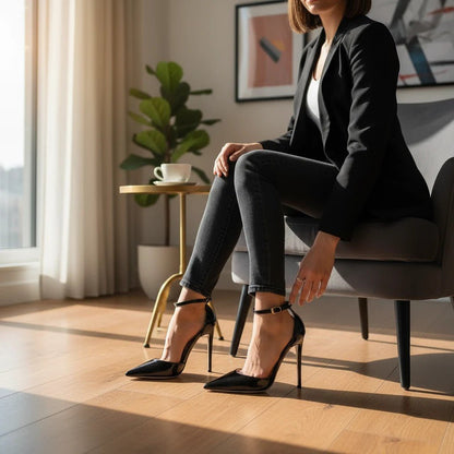 Pointed toe ankle strap heel - Dikova