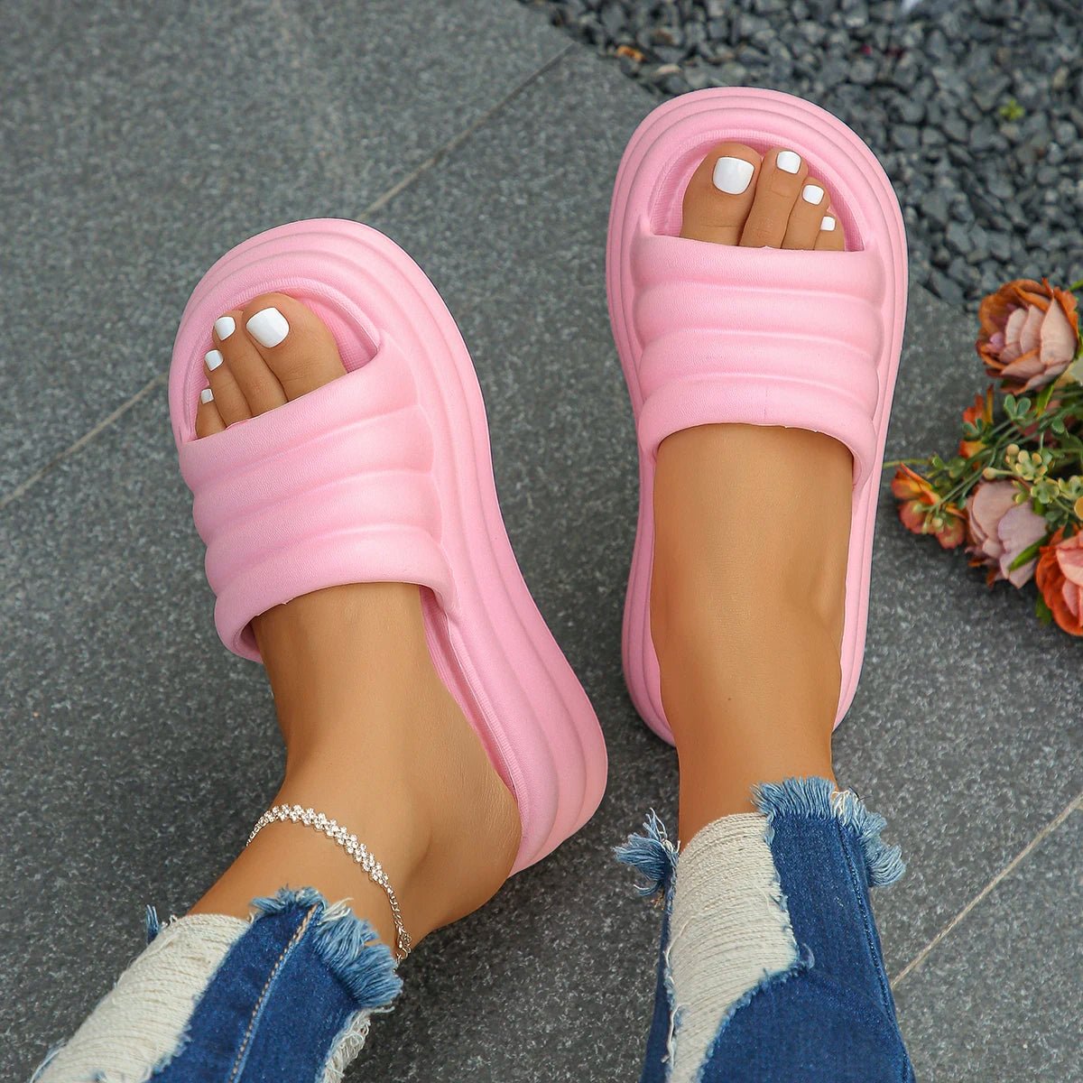 Puffy platform slides - Dikova