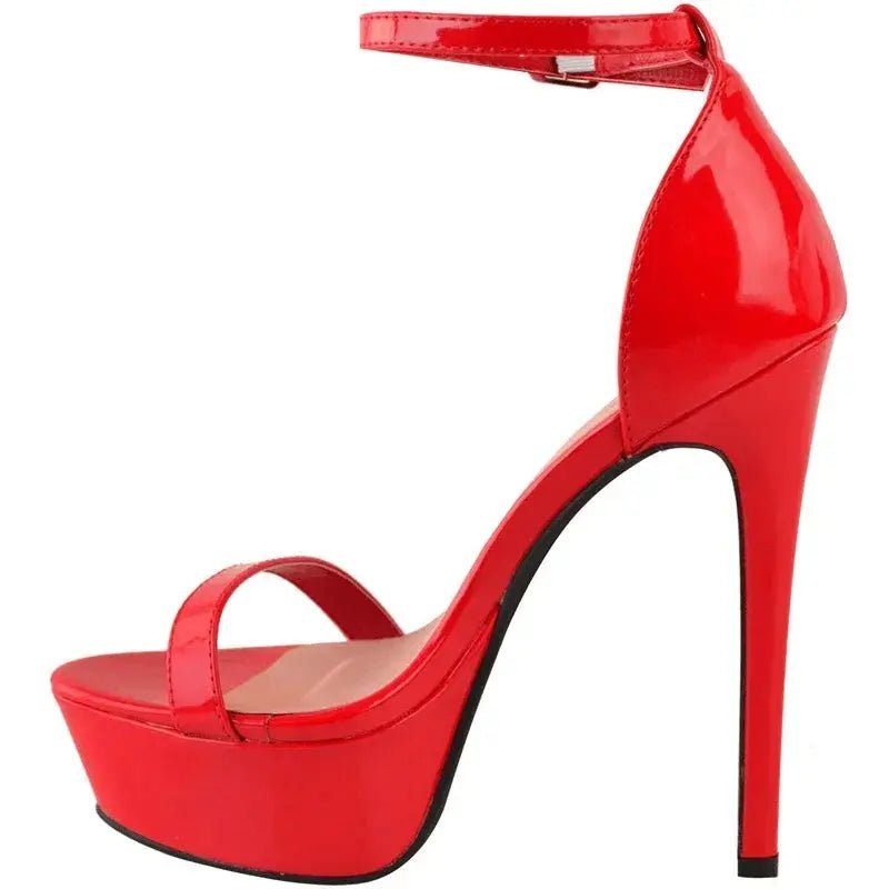 Red high heel with ankle strap - Dikova