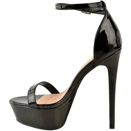 Red high heel with ankle strap - Dikova