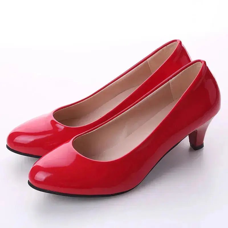 Red Pump Ankle Strap Heel - Dika Studio