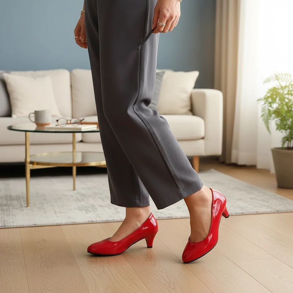 Red Pump Ankle Strap Heel - Dikova