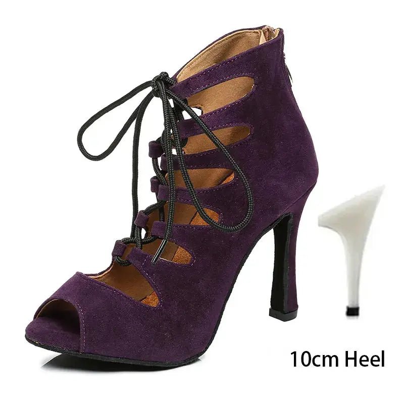 Red Suede Ankle Strap Heel - Dikova