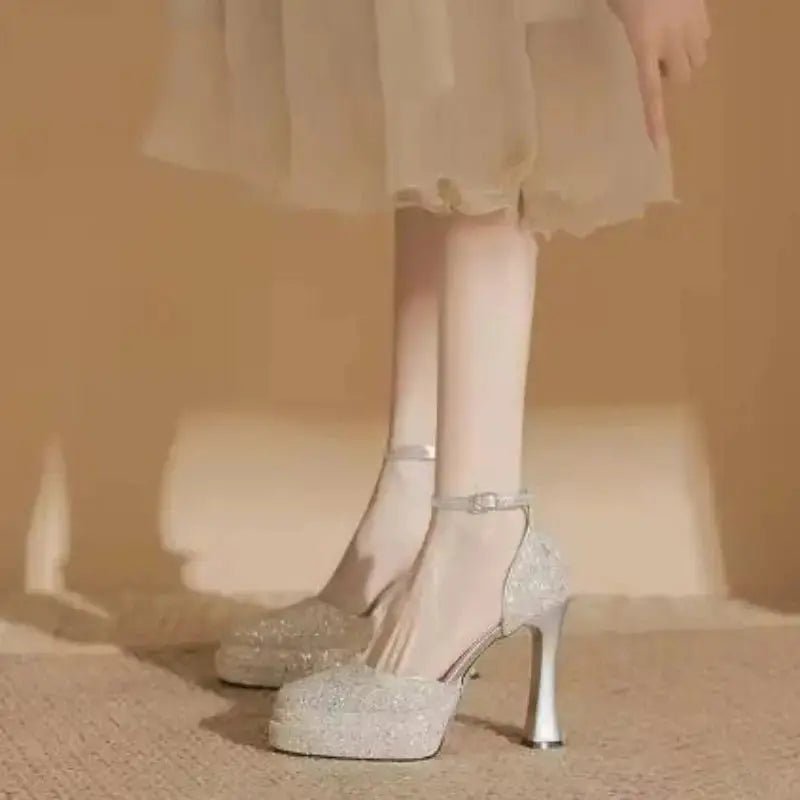 Sequin Ankle Strap Heel - Dikova