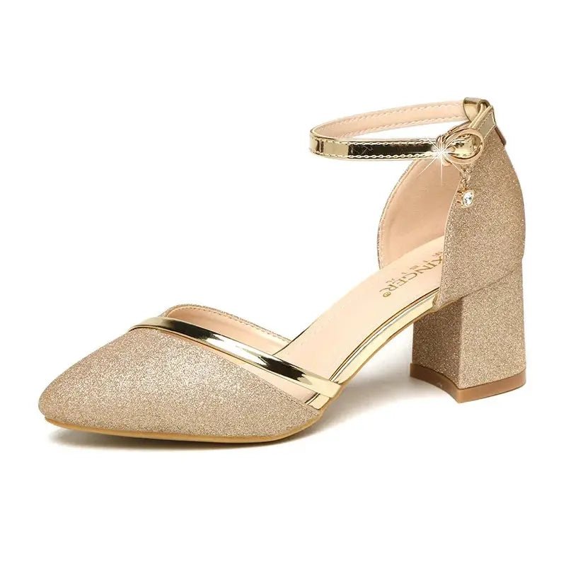 Silver ankle strap heel - Dika Studio