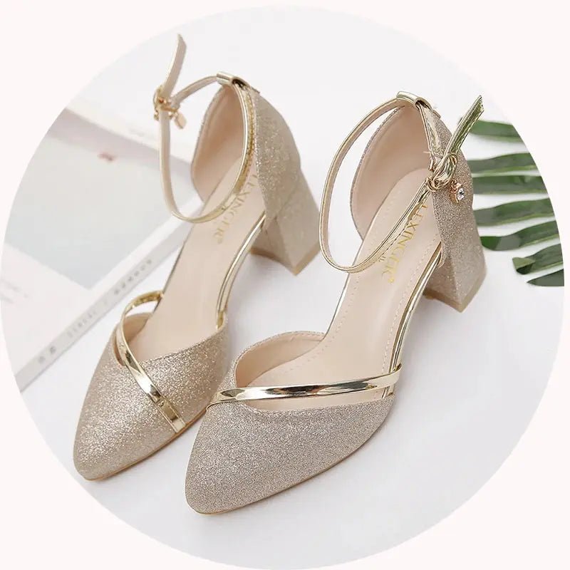 Silver ankle strap heel - Dika Studio