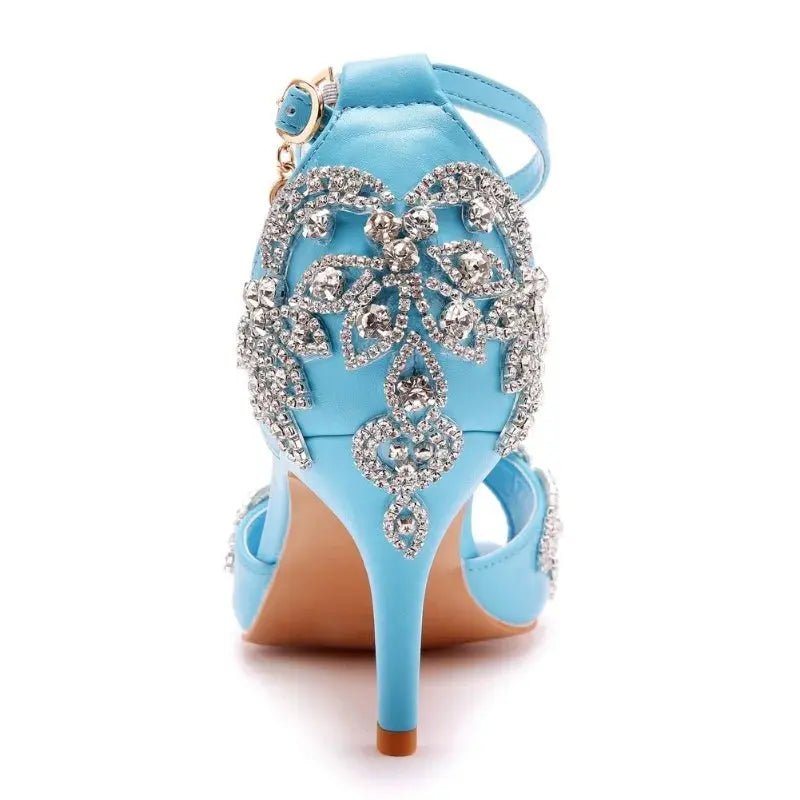 Silver Peep Toe with Ankle Strap - Dikova