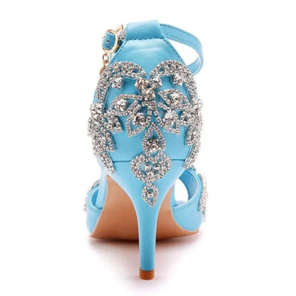 Silver Peep Toe with Ankle Strap - Dikova