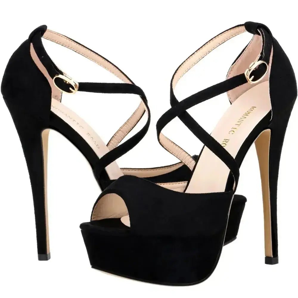 Turquoise Ankle Strap Heels - Dika Studio
