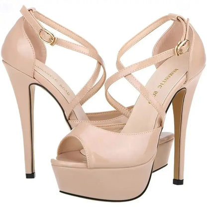 Turquoise Ankle Strap Heels - Dika Studio