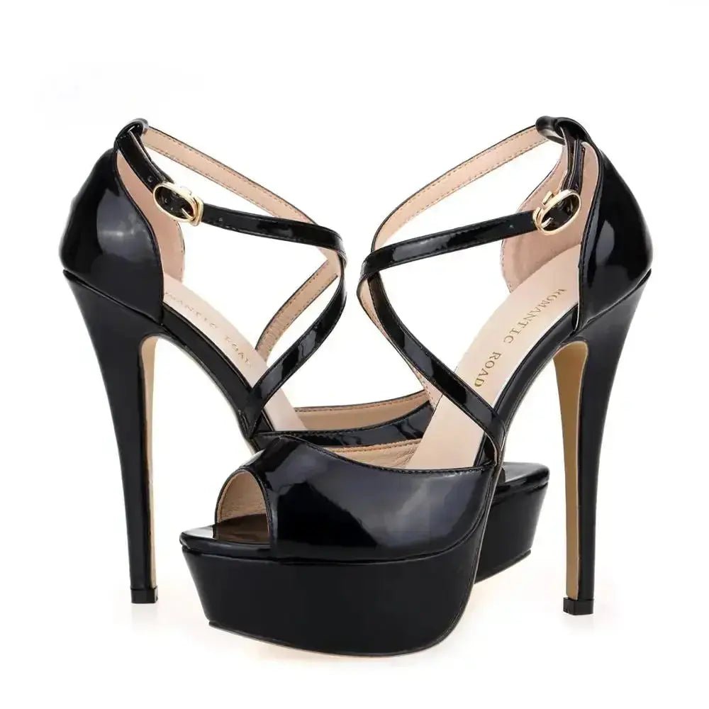 Turquoise Ankle Strap Heels - Dika Studio