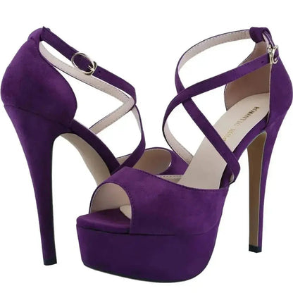 Turquoise Ankle Strap Heels - Dika Studio