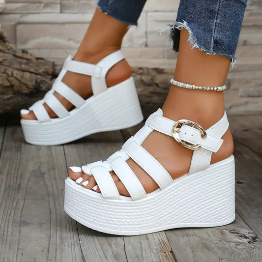 Wedge sandal with ankle strap - Dikova