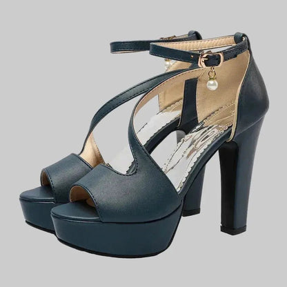 Yellow ankle strap heel - Dikova
